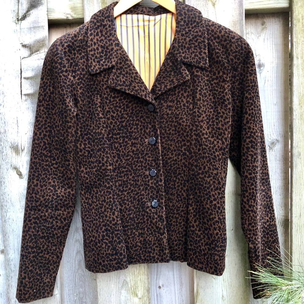 Bespoke Leopard Baby Cord Waist Jacket